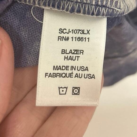 Amadi Anthropologie Hilde Double Breasted Linen Blend Tie Die Blazer Small - Picture 10 of 11